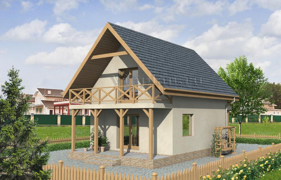 Проект современного коттеджа с мансардой